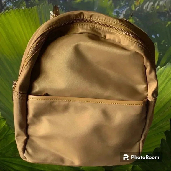 None Handbags - Tan Ladies Backpack with departments